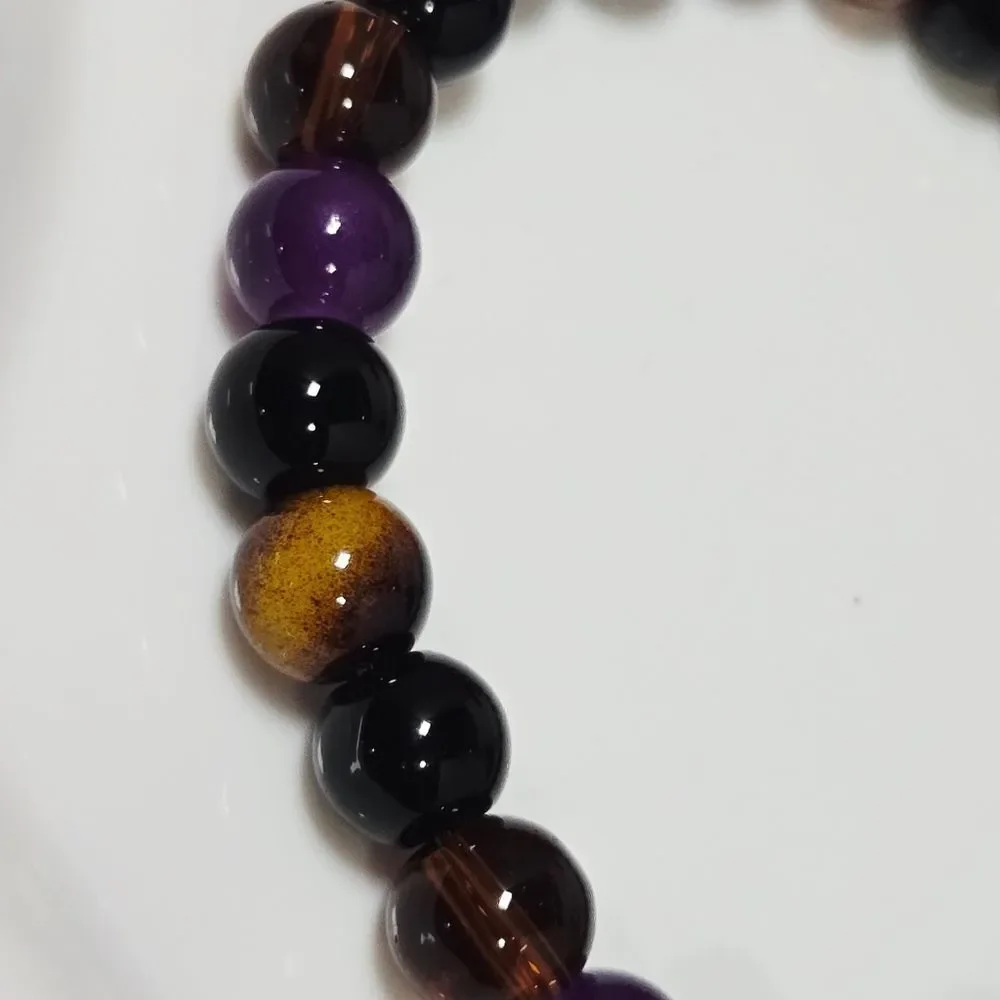 Natural Stone Protection Bracelet Amethyst Obsidian Tiger’s Eye Quartz